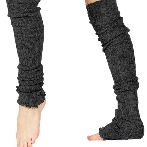 Knit Ribbed leg warmers - thigh length or knee length available - Picture 2 of 7